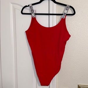 VICTORIA’S SECRET RED BODYSUIT